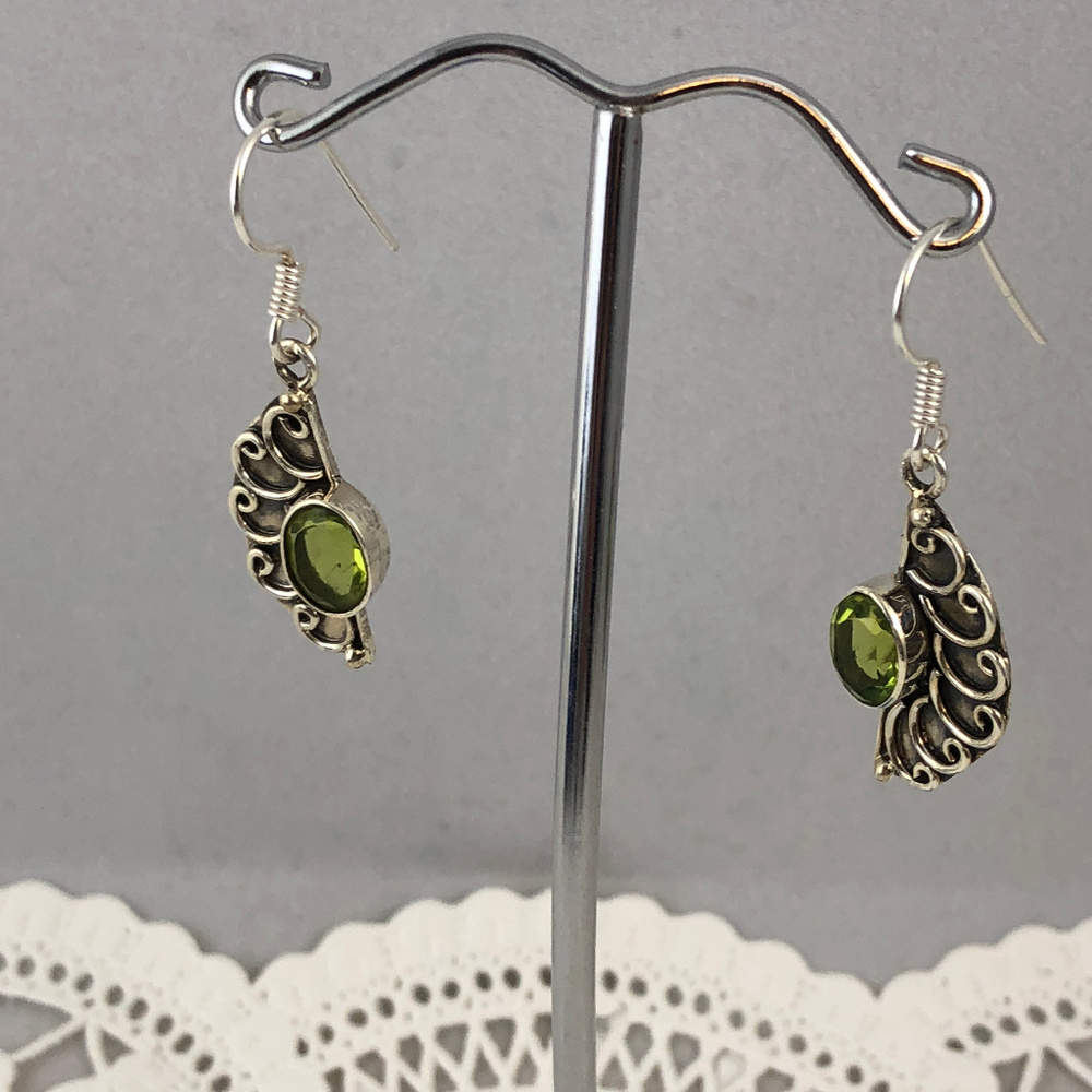 3CT Peridot 925 Sterling Silver Earrings